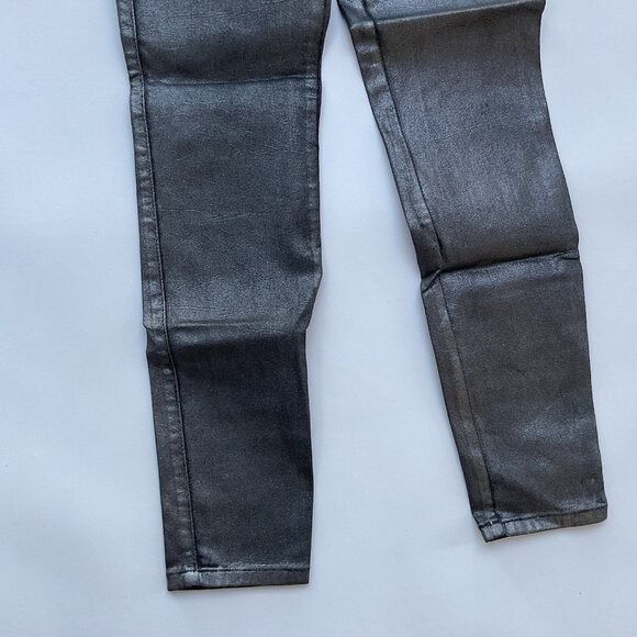 Guess Women’s Skinny Jeans Silver Metallic Foil Super Stretch Size 26 - Picture 3 of 12